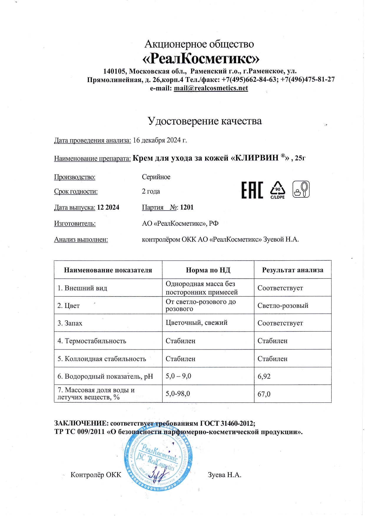 Паспорт №1220241201